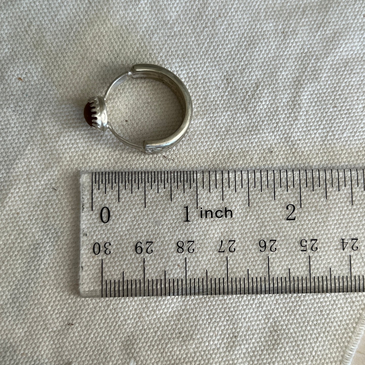 Italian Beach Glass Silverware Ring (Honey Colored, size 7)
