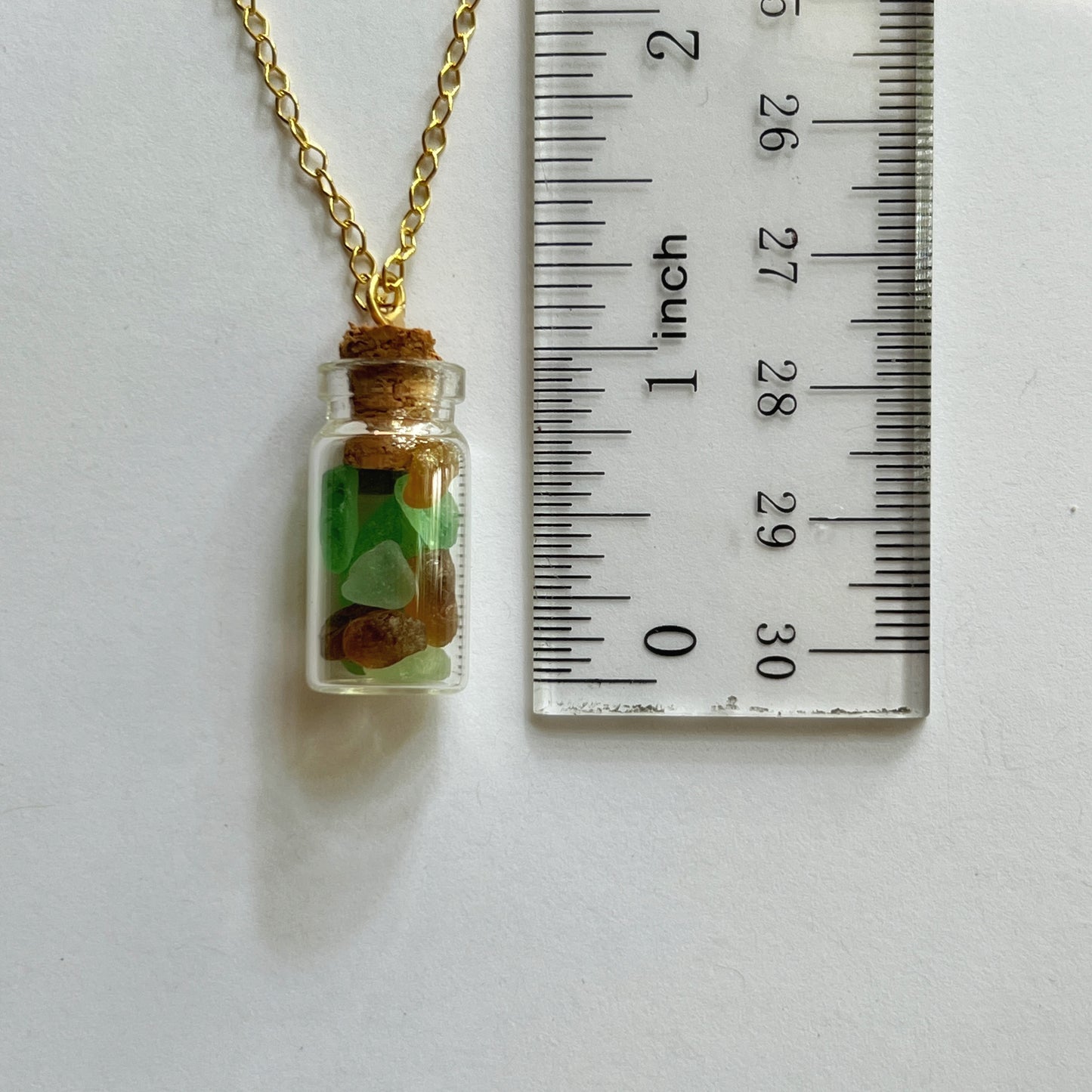 Italian Beach Glass in a Bottle Necklace