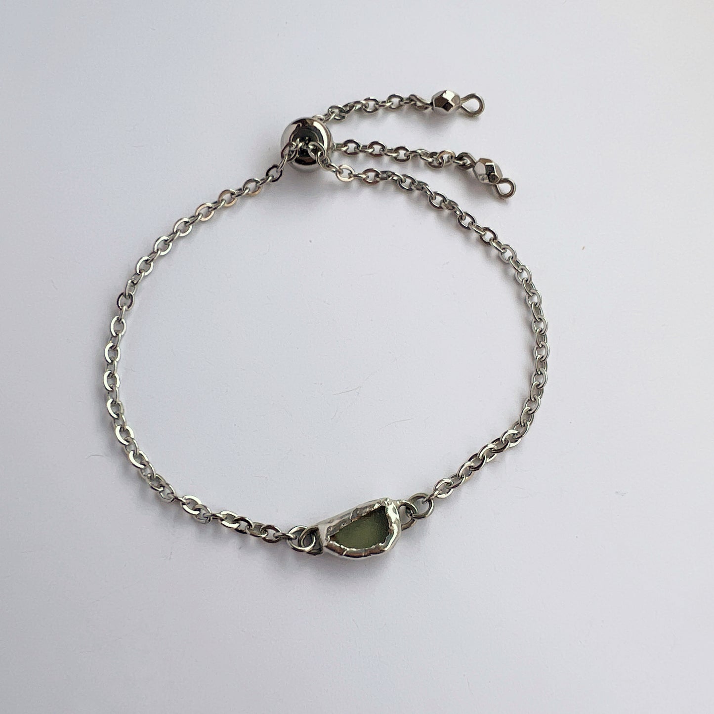 Chicago Beach Glass Bracelet (Seafoam Green)