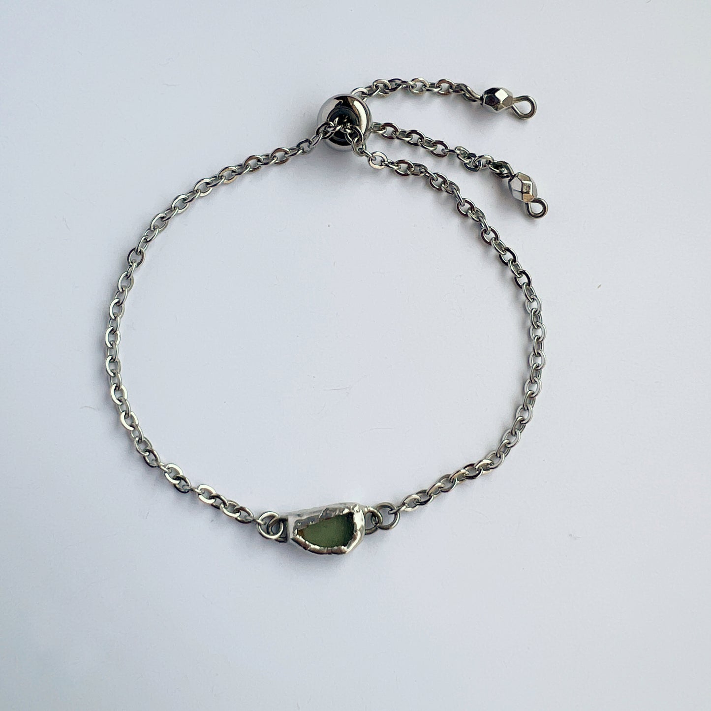 Chicago Beach Glass Bracelet (Seafoam Green)