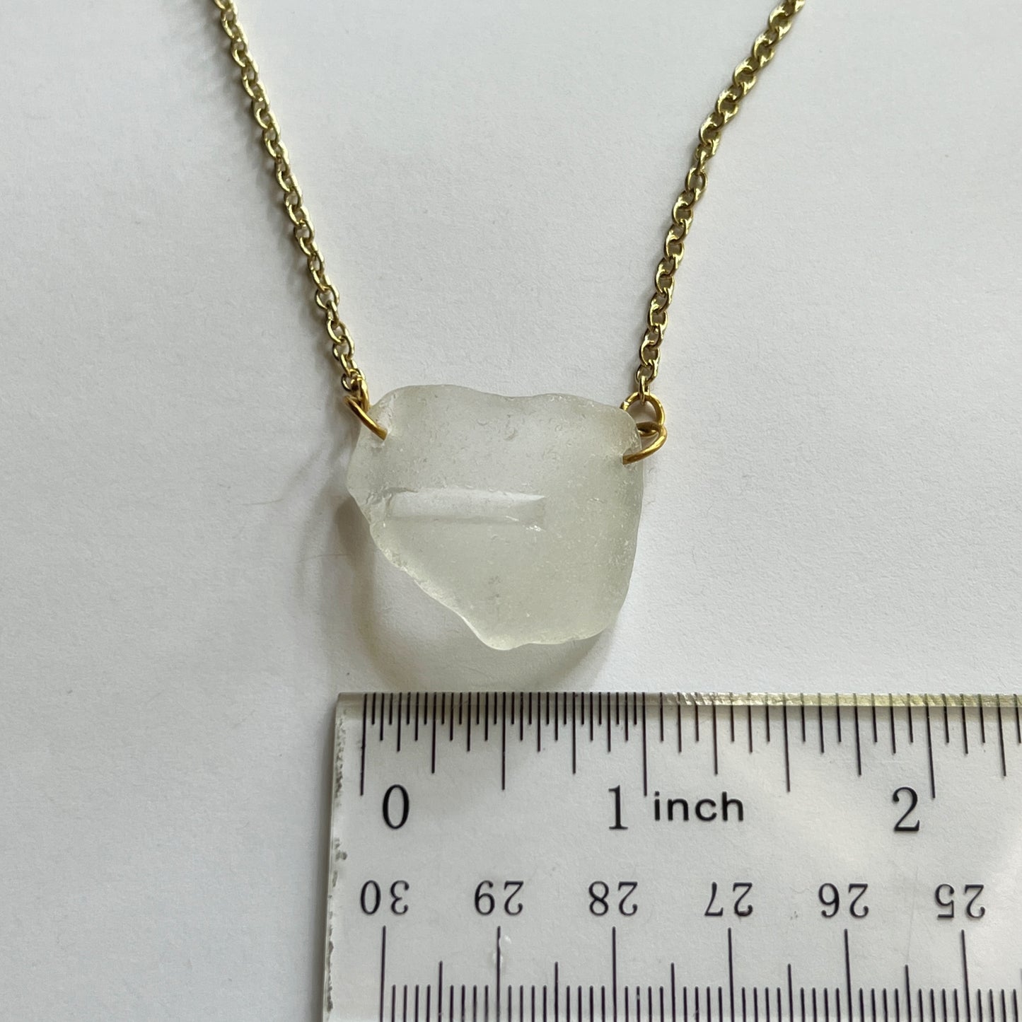 Soft White Chicago Beach Glass Necklace