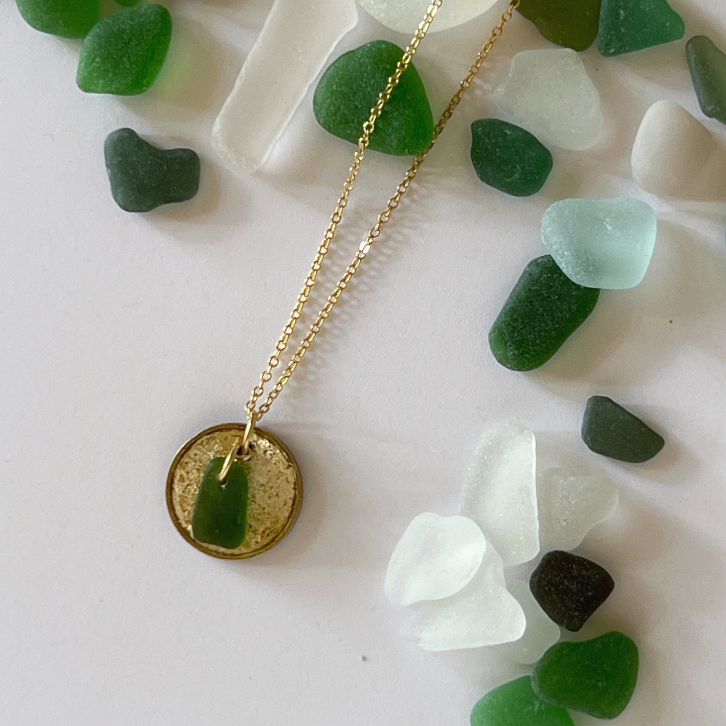 Mermaid Coin and Sea Glass Necklace (Portugal)