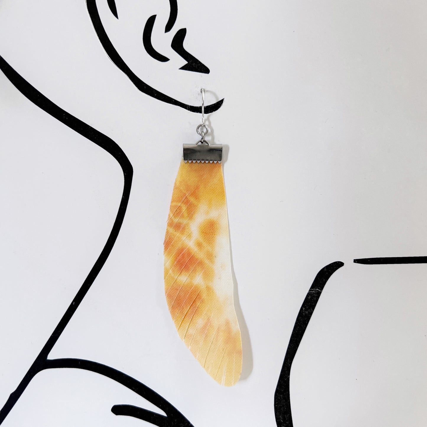 Soft Orange Shibori Earrings