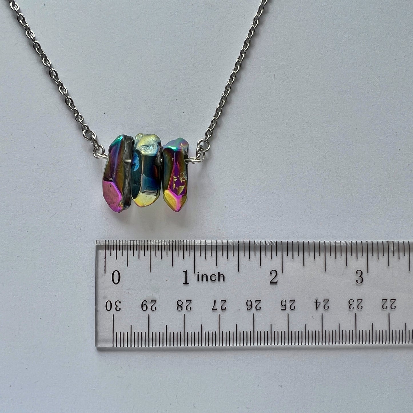 Rainbow Titanium Quartz Necklace (Triple)