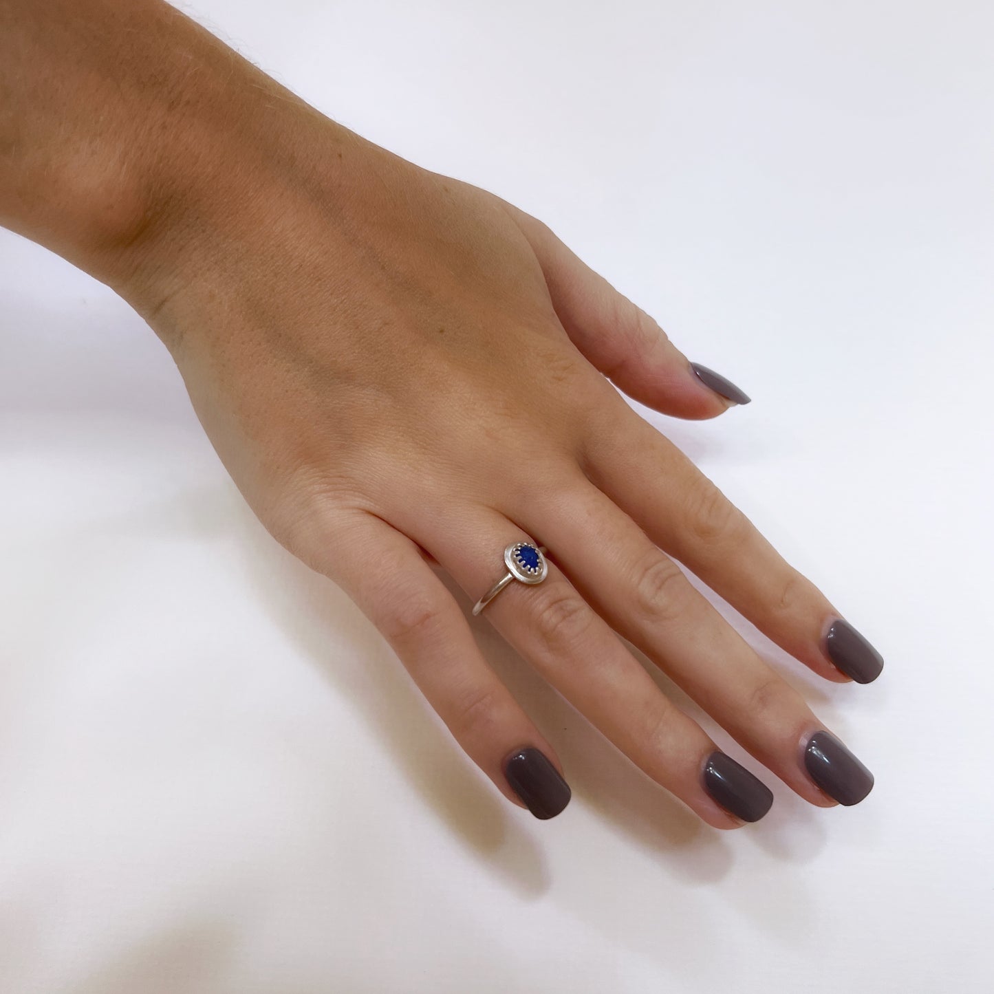 Italian Beach Glass Ring (Cobalt, size 5)