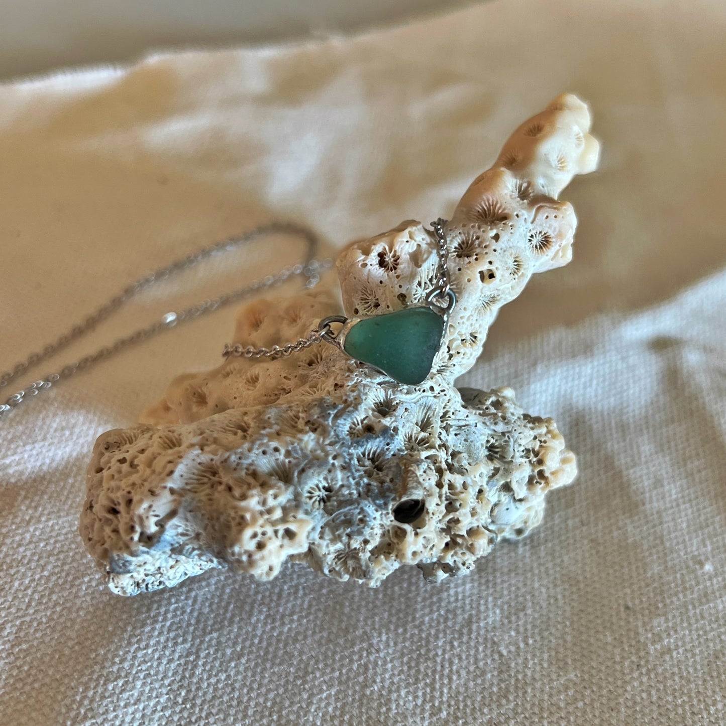 Teal Italian Beach Glass Necklace