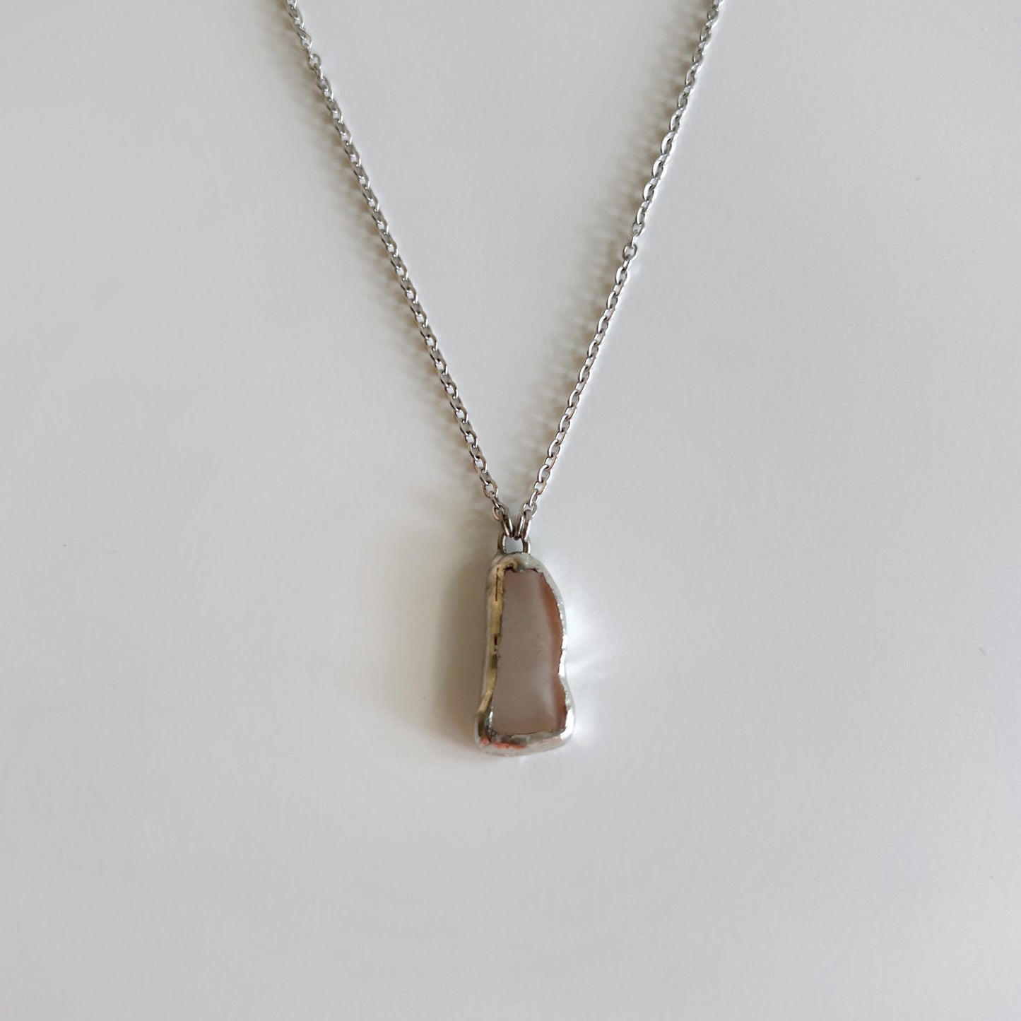 Soft White St Croix Sea Glass Necklace