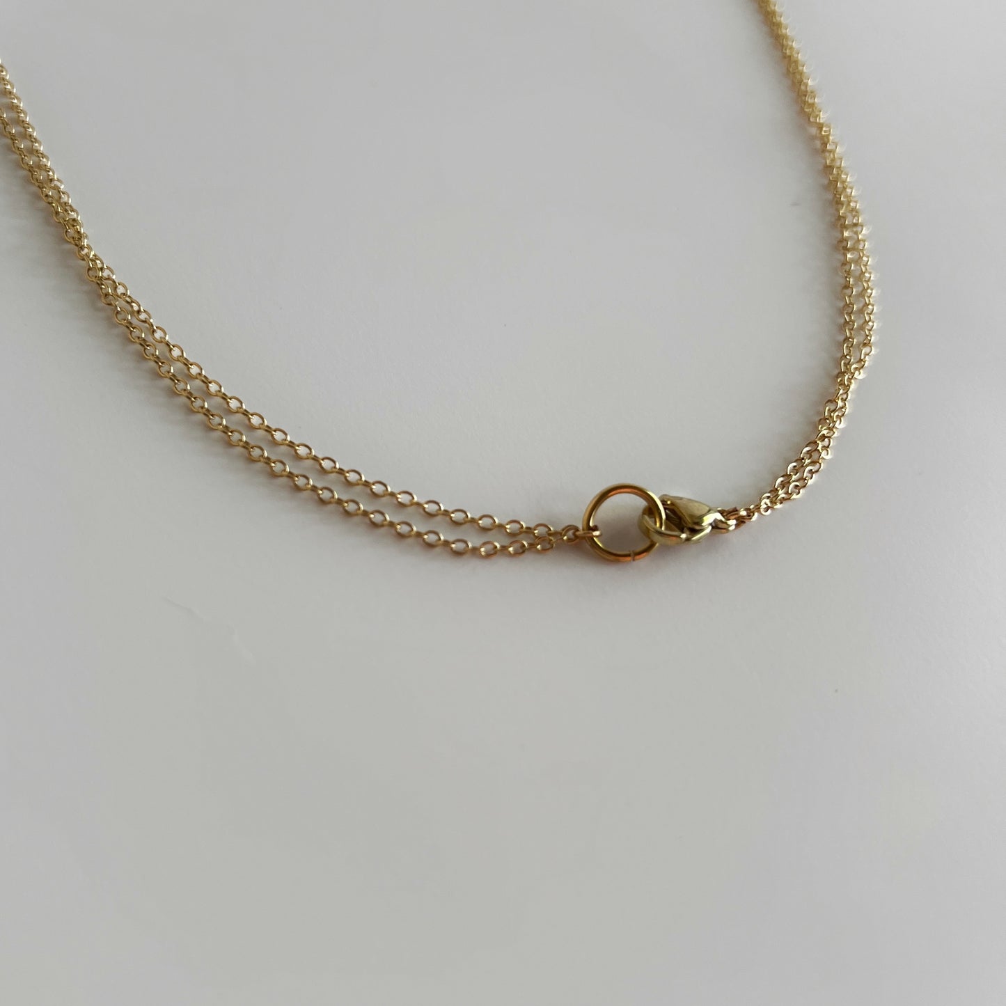 White Chicago Beach Glass Necklace (Raw Brass)