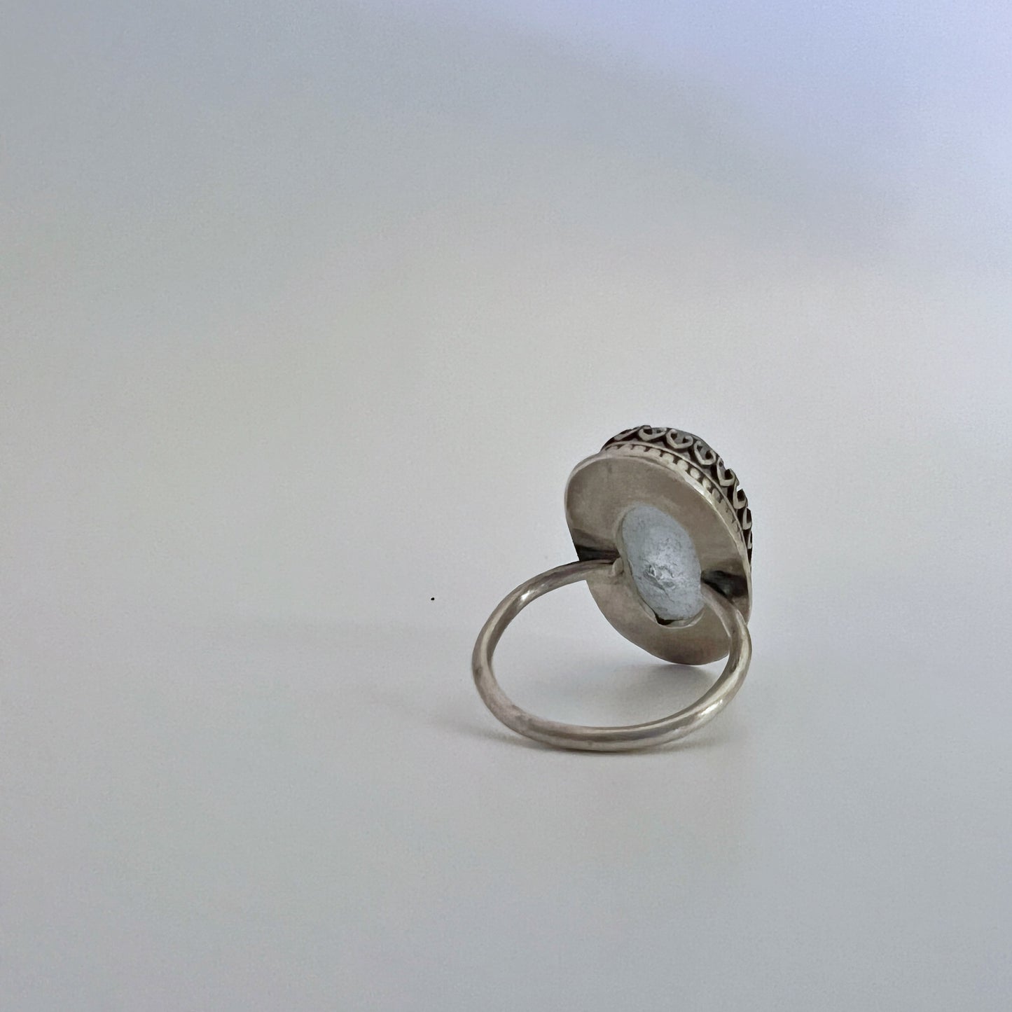 Italian Beach Glass Ring (Aqua, size 6)