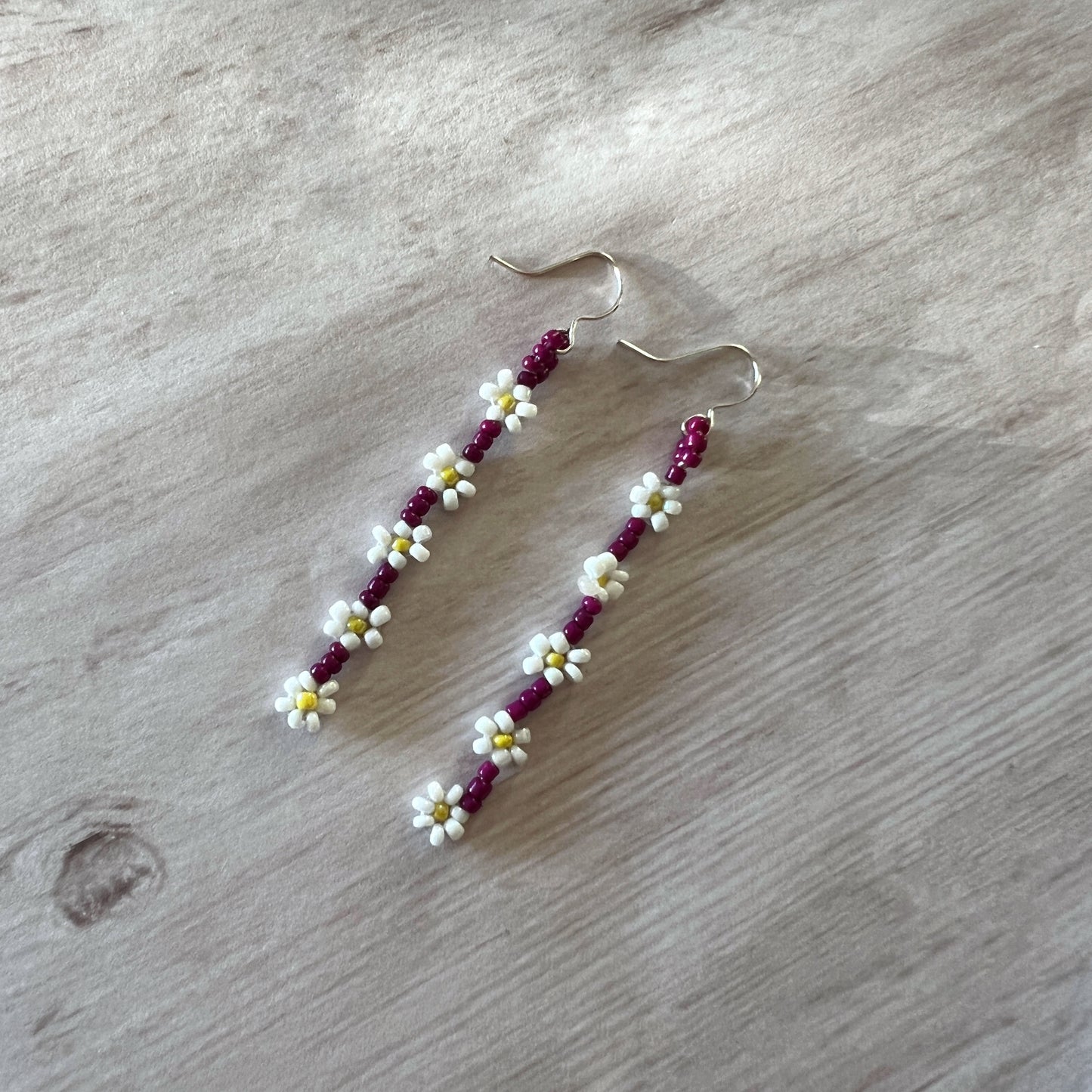 Purple Daisy Chain Earrings