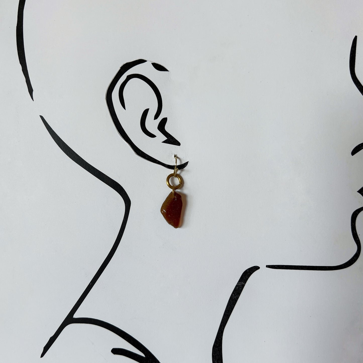 Chique Chicago Beach Glass Earrings (Brown)