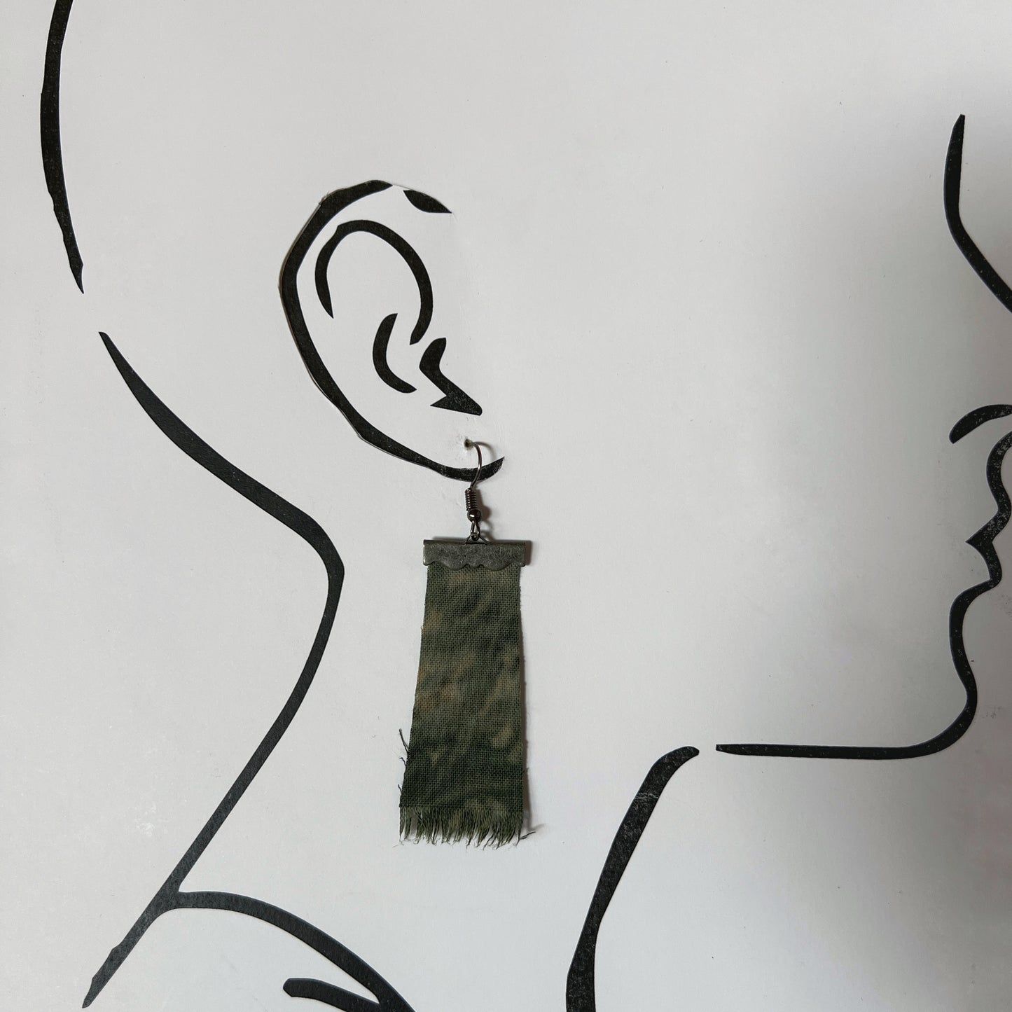 Camo Shibori Earrings (Trapezoid)