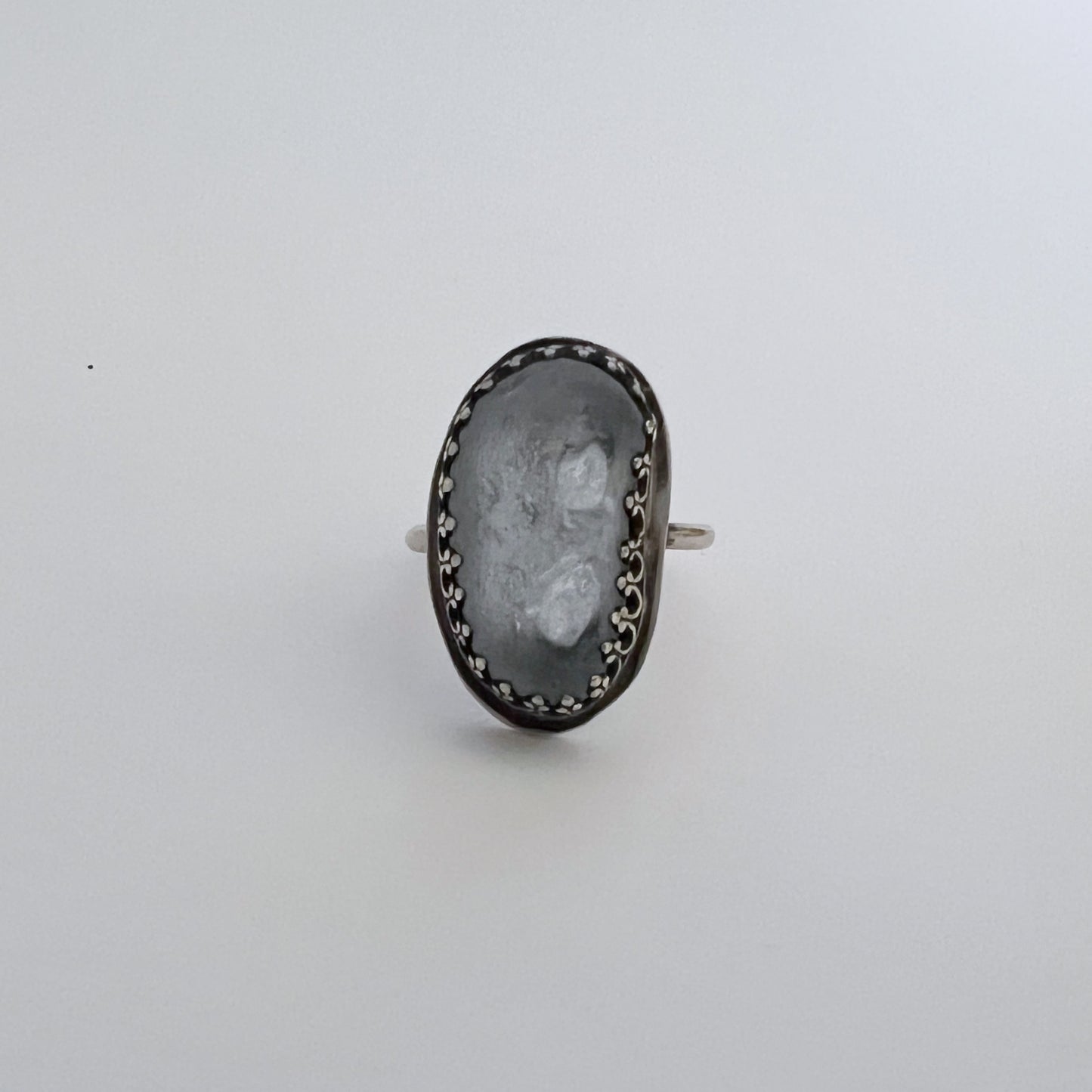 Italian Beach Glass Ring (Aqua, size 6)