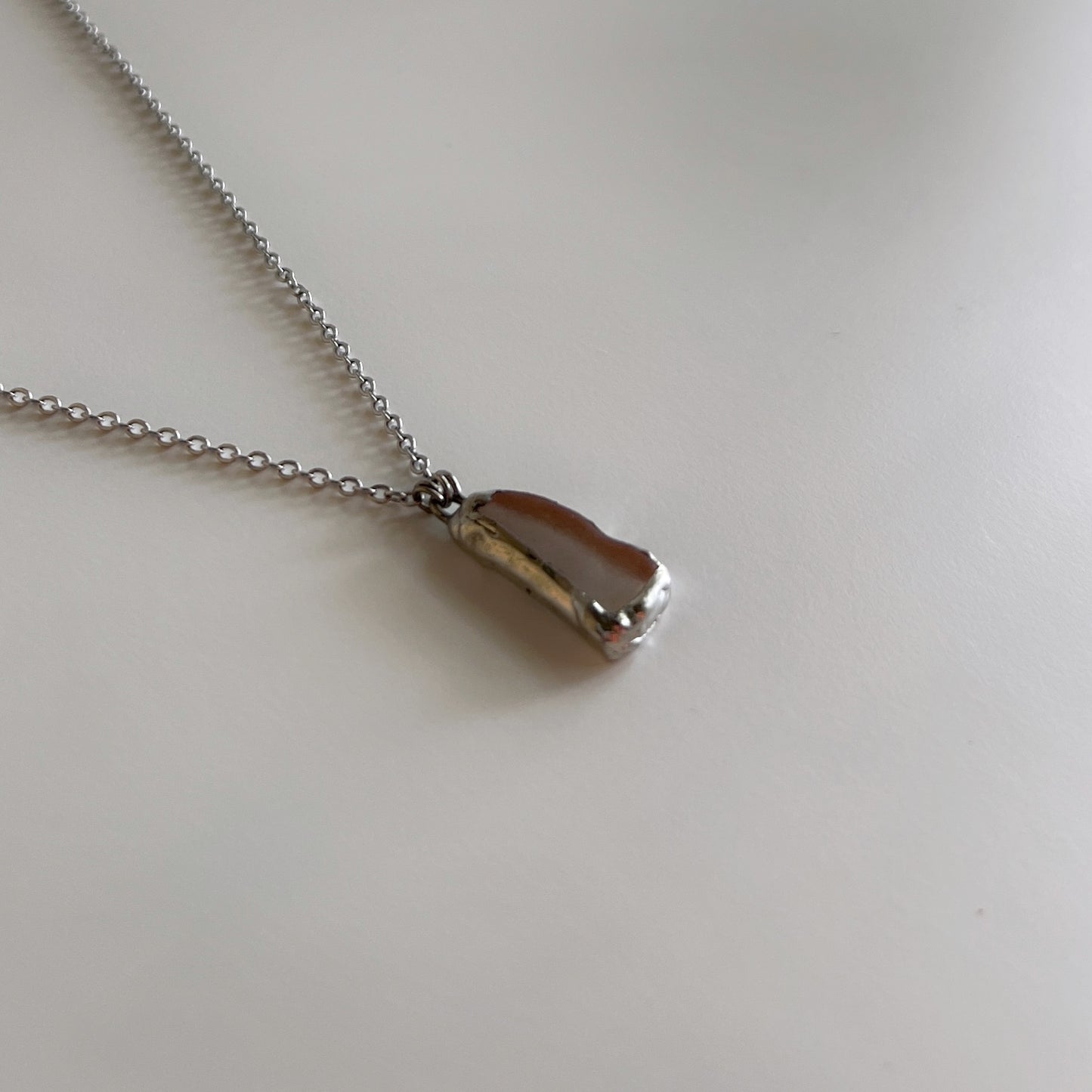 Soft White St Croix Sea Glass Necklace