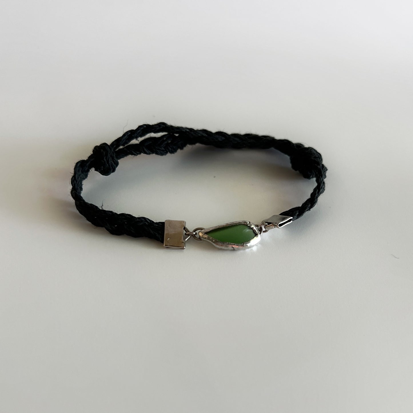 Chicago Beach Glass Bracelet (Thick Green)
