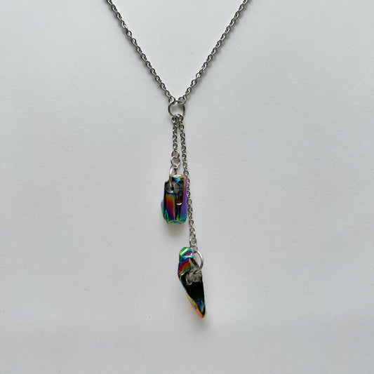 Rainbow Titanium Quartz Necklace (Double)