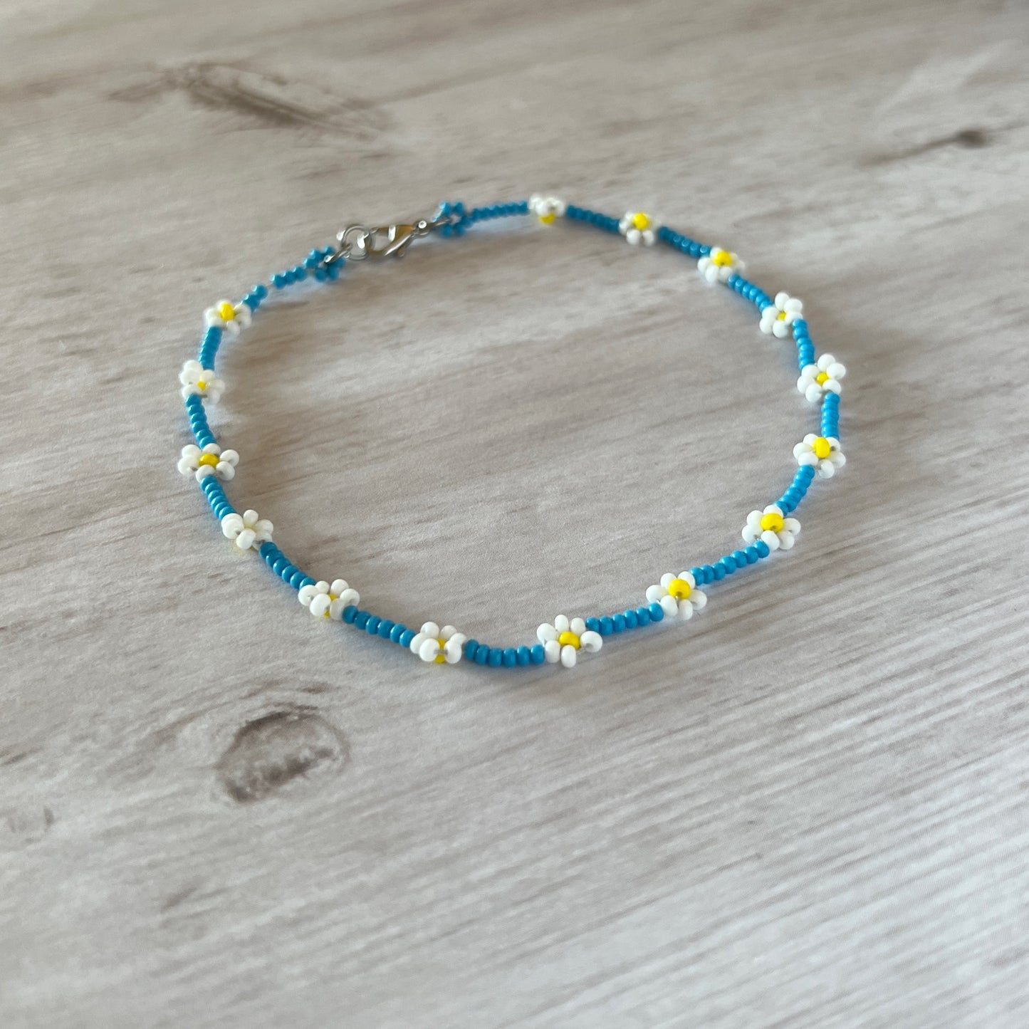Turquoise Colored Daisy Chain Anklet